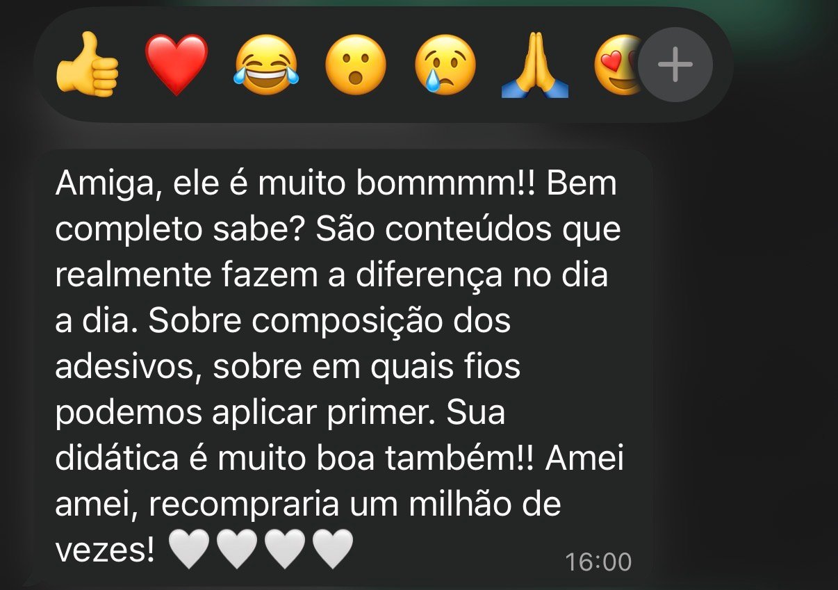 Depoimento de aluna sobre o conteúdo e a didática do curso